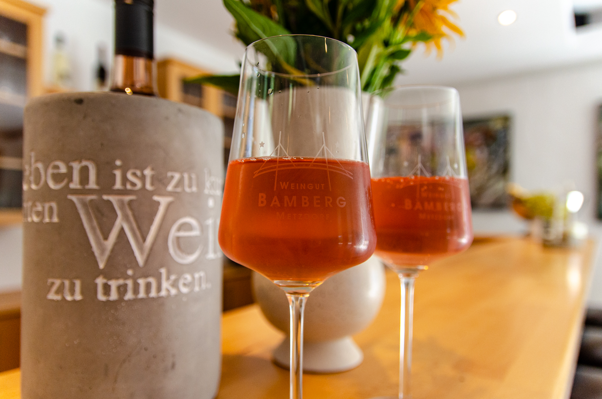 Rosé Wein Gläser Weingut Bamberg Metzdorf